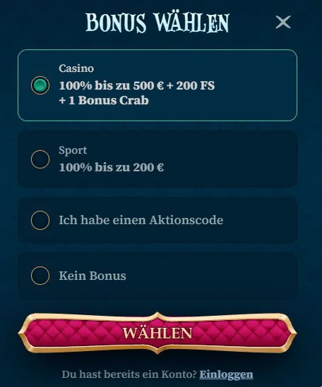 Willkommensbonus BetAlice Casino auswählen